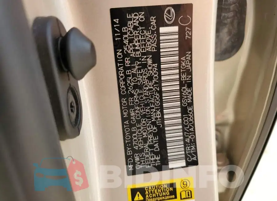 JTHBK1GG6F2170094 Photo# 12