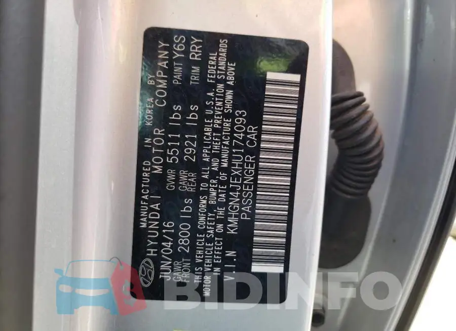 KMHGN4JEXHU174093 Photo# 12