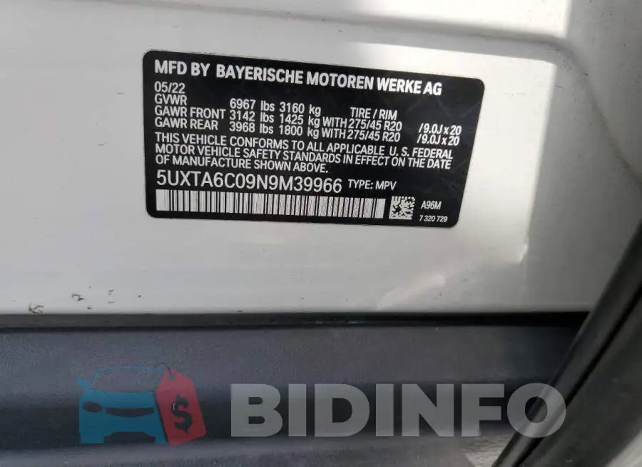 5UXTA6C09N9M39966 Photo# 13