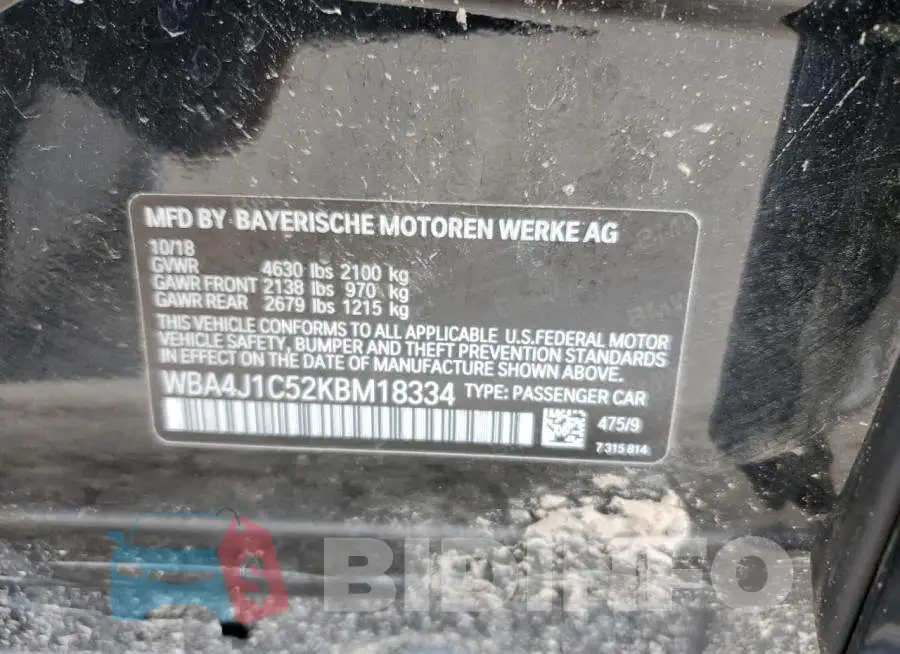 WBA4J1C52KBM18334 Photo# 13
