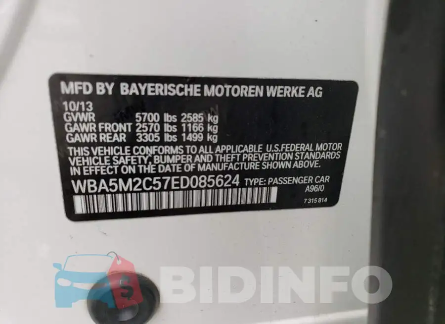 WBA5M2C57ED085624 Photo# 12