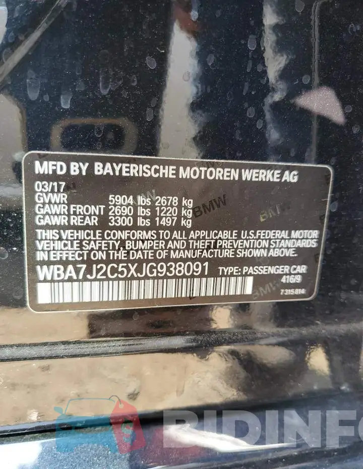 WBA7J2C5XJG938091 Photo# 12