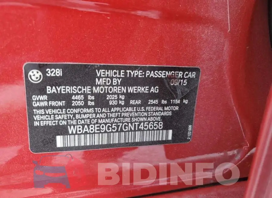 WBA8E9G57GNT45658 Photo# 12