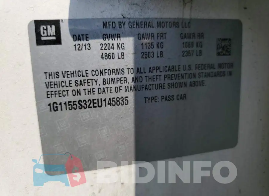 1G1155S32EU145835 Photo# 12