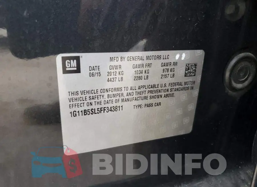 1G11B5SL5FF343811 Photo# 12