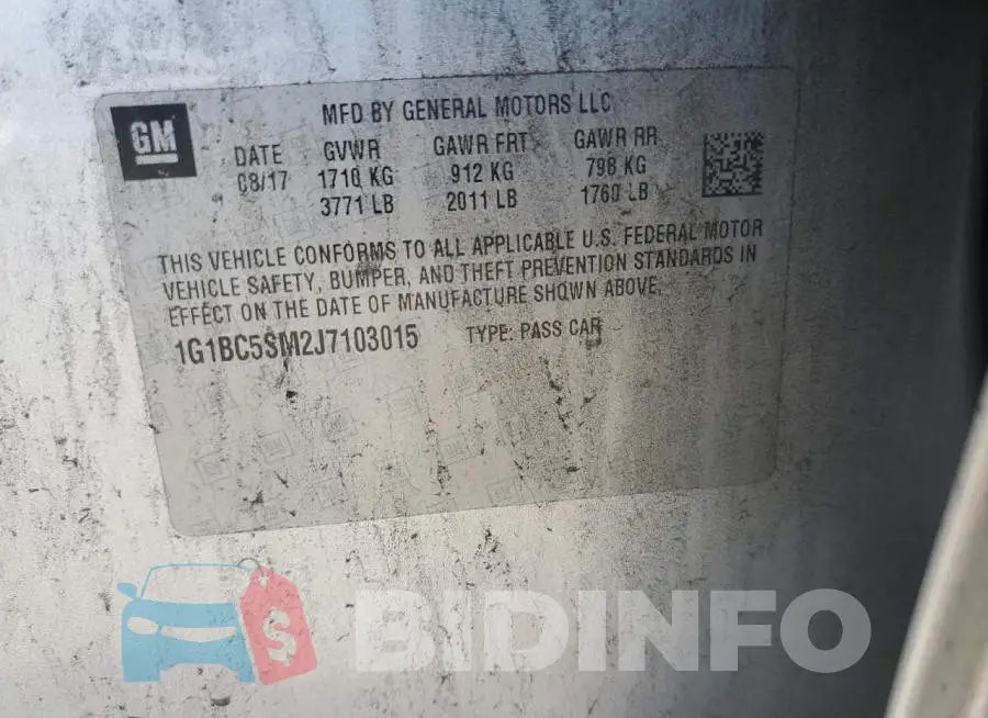 1G1BC5SM2J7103015 Photo# 12