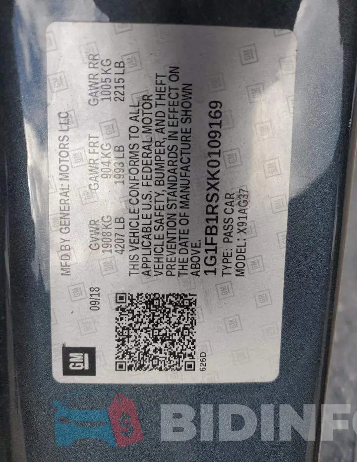 1G1FB1RSXK0109169 Photo# 12