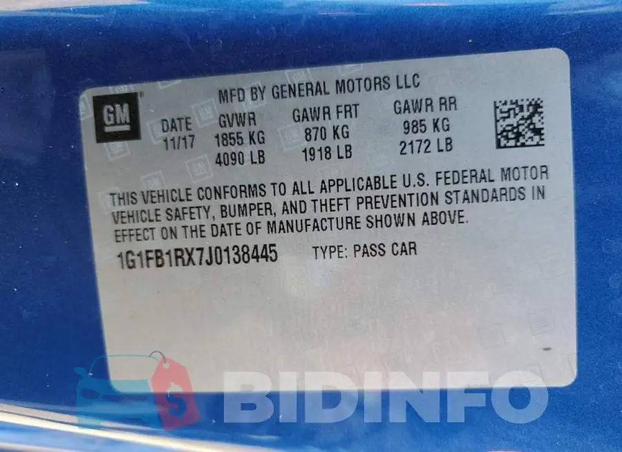 1G1FB1RX7J0138445 Photo# 12