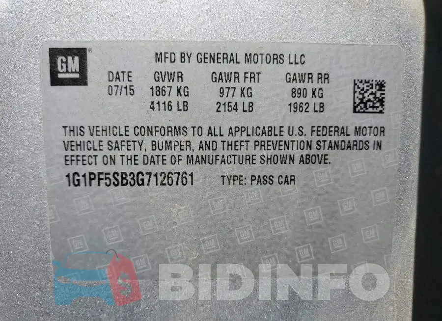 1G1PF5SB3G7126761 Photo# 12