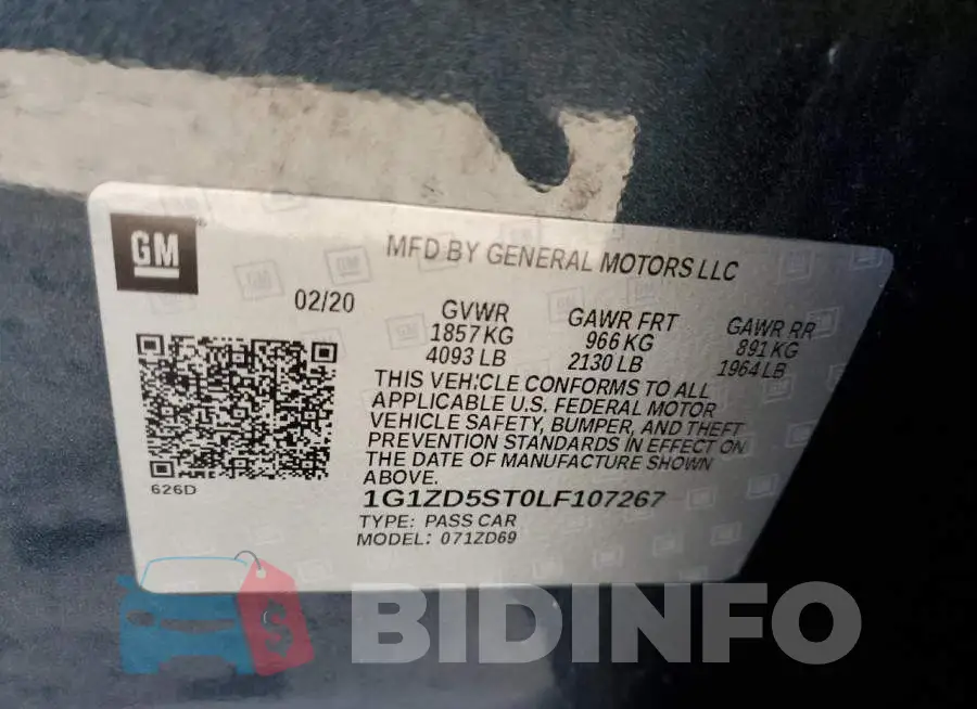 1G1ZD5ST0LF107267 Photo# 12