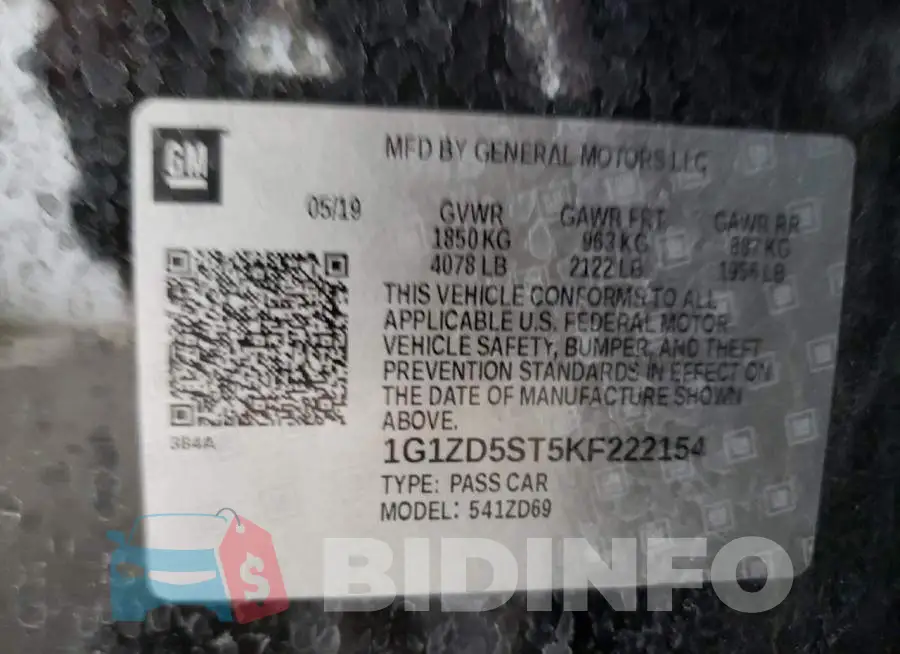 1G1ZD5ST5KF222154 Photo# 12
