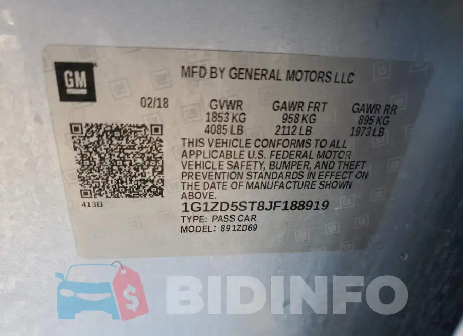 1G1ZD5ST8JF188919 Photo# 13