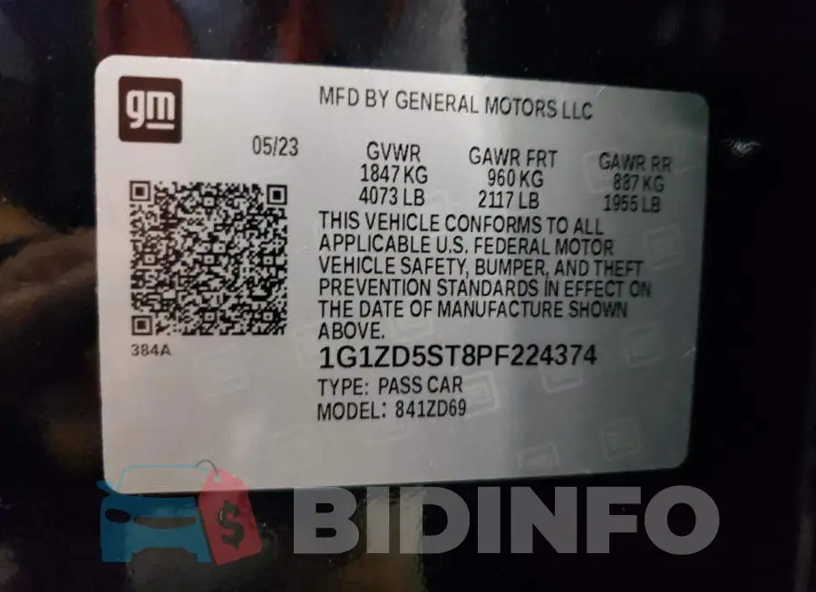 1G1ZD5ST8PF224374 Photo# 12