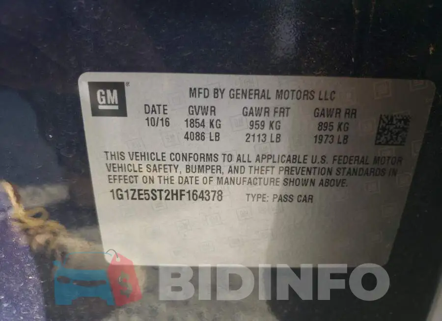 1G1ZE5ST2HF164378 Photo# 12