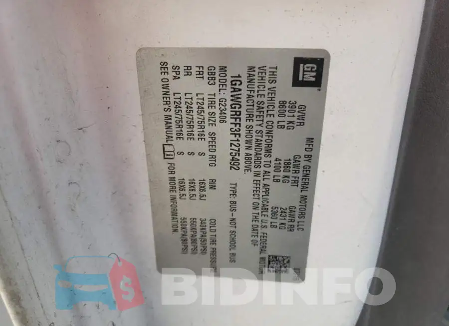 1GAWGRFF3F1275492 Photo# 13