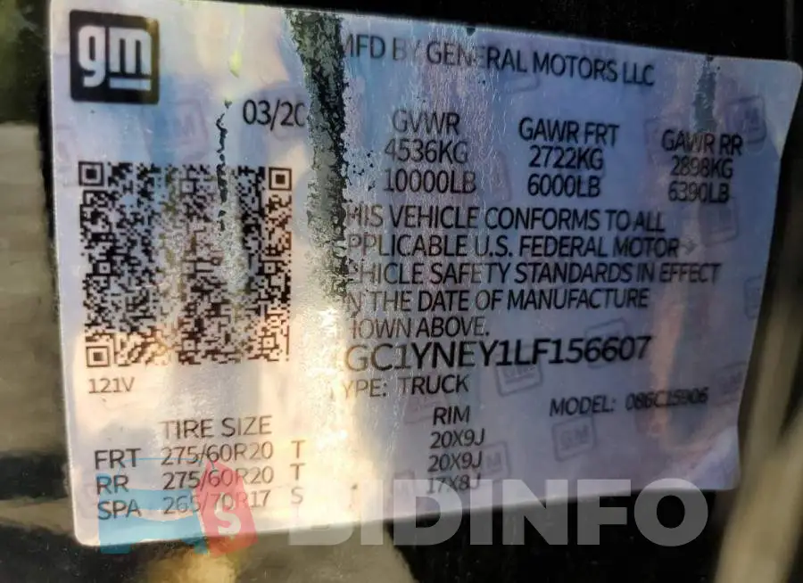 1GC4YNEY1LF324758 Photo# 12