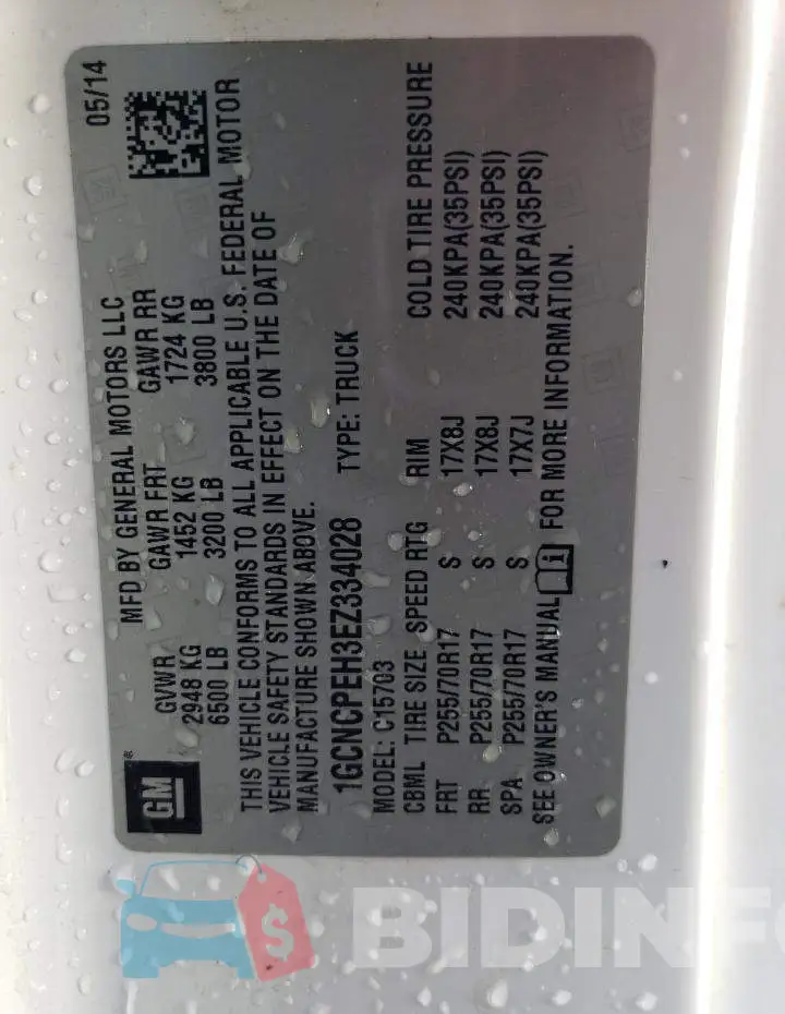 1GCNCPEH3EZ334028 Photo# 12