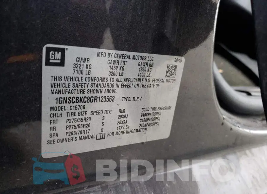 1GNSCBKC8GR123562 Photo# 13