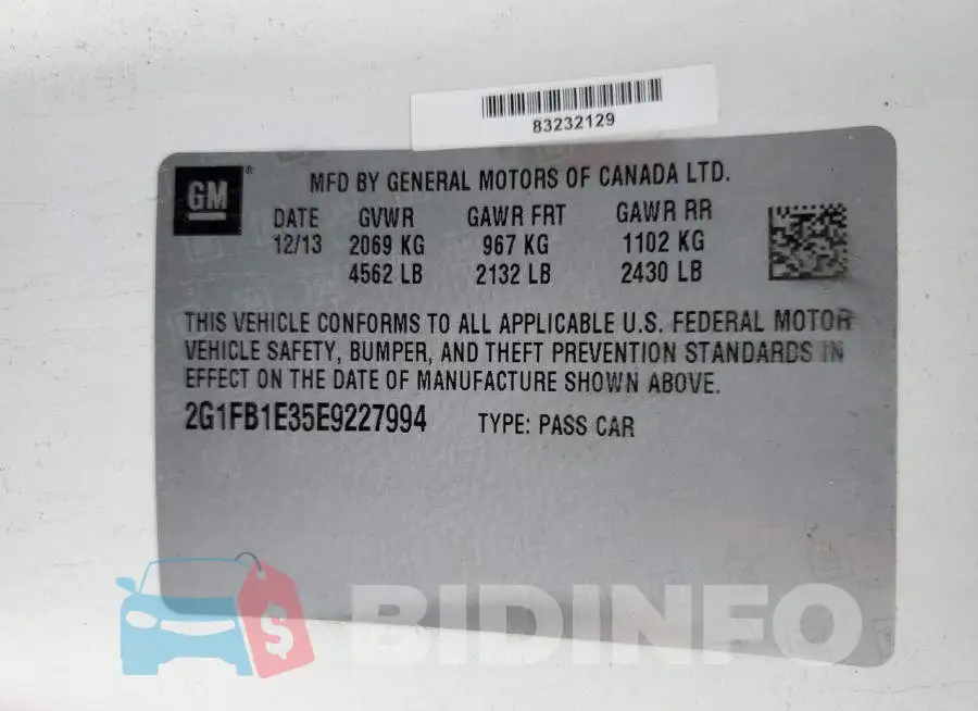 2G1FB1E35E9227994 Photo# 12
