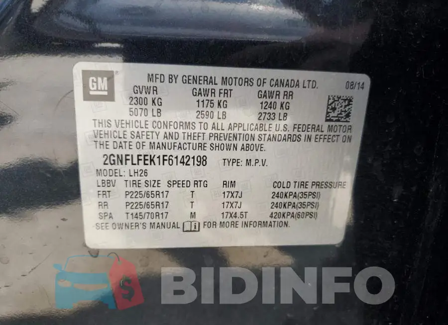 2GNFLFEK1F6142198 Photo# 13
