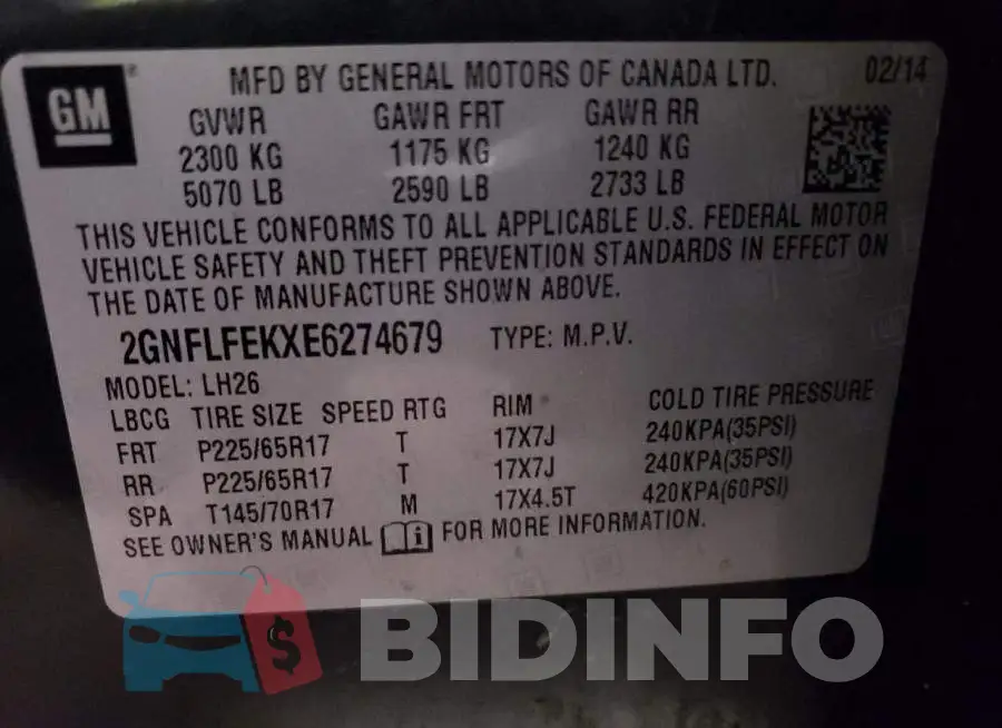 2GNFLFEKXE6274679 Photo# 12
