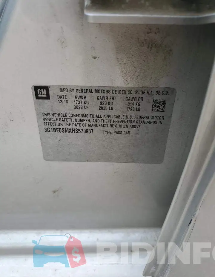 3G1BE6SMXHS570937 Photo# 12