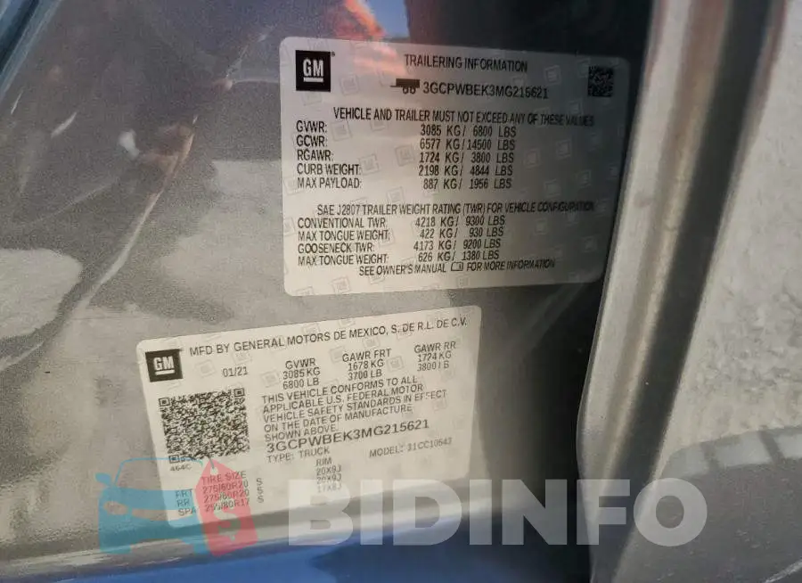 3GCPWBEK3MG215621 Photo# 12