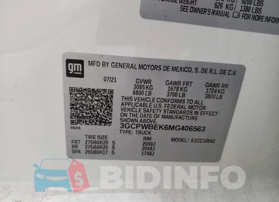 3GCPWBEK6MG406563 Photo# 12