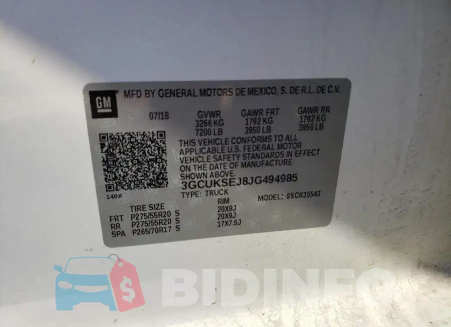 3GCUKSEJ8JG494985 Photo# 12