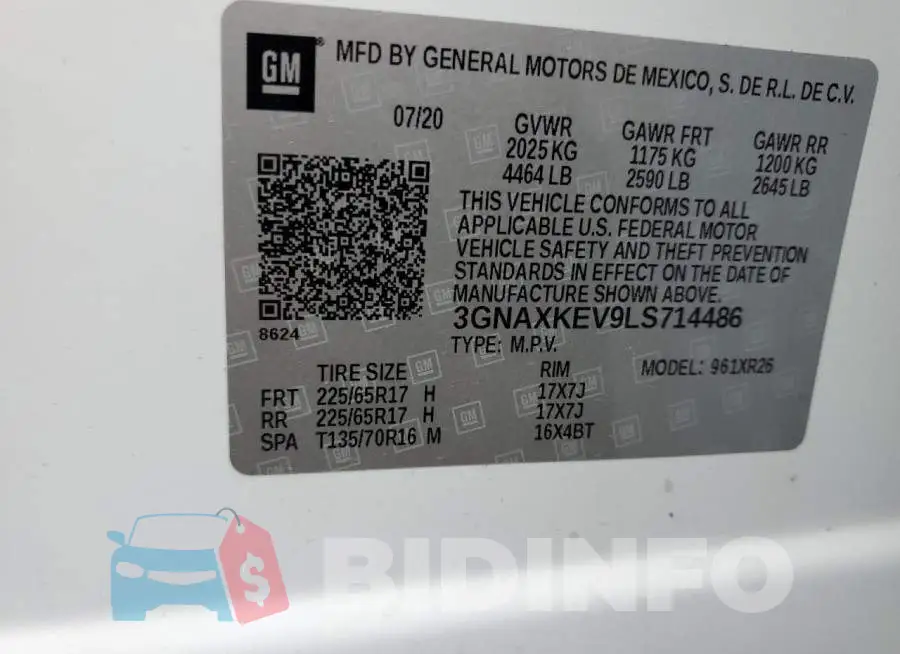 3GNAXKEV9LS714486 Photo# 13