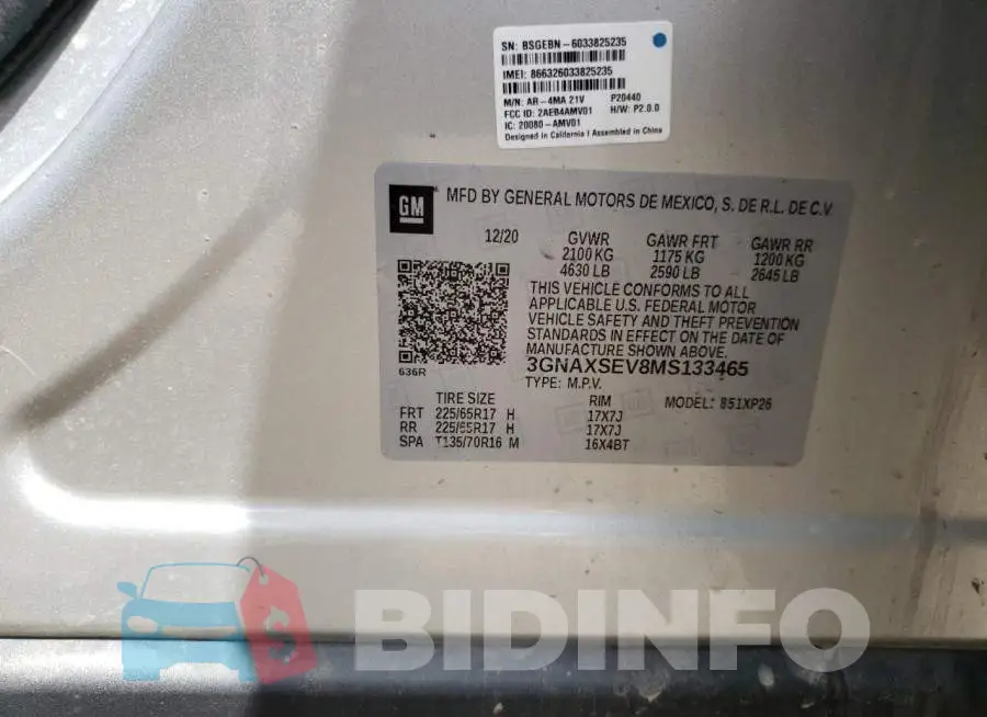 3GNAXSEV8MS133465 Photo# 13