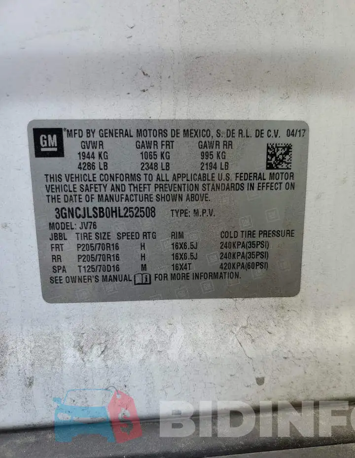 3GNCJLSB0HL252508 Photo# 13