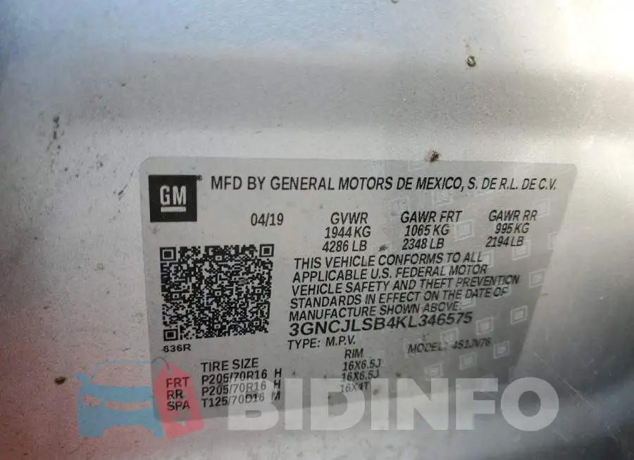 3GNCJLSB4KL346575 Photo# 12