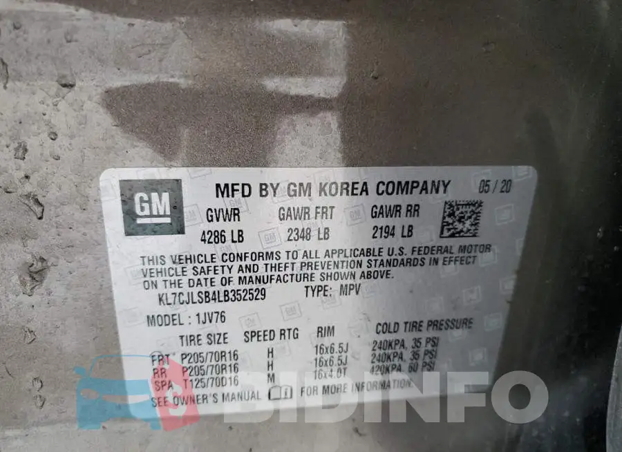 KL7CJLSB4LB352529 Photo# 13