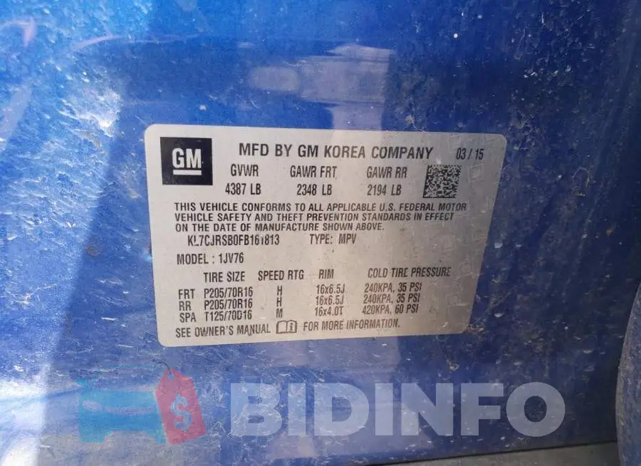 KL7CJRSB0FB161813 Photo# 13
