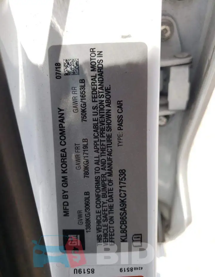 KL8CB6SA9KC717538 Photo# 13