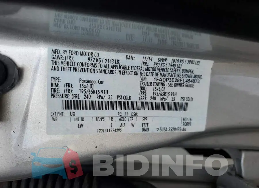 1FADP3E28EL454873 Photo# 12
