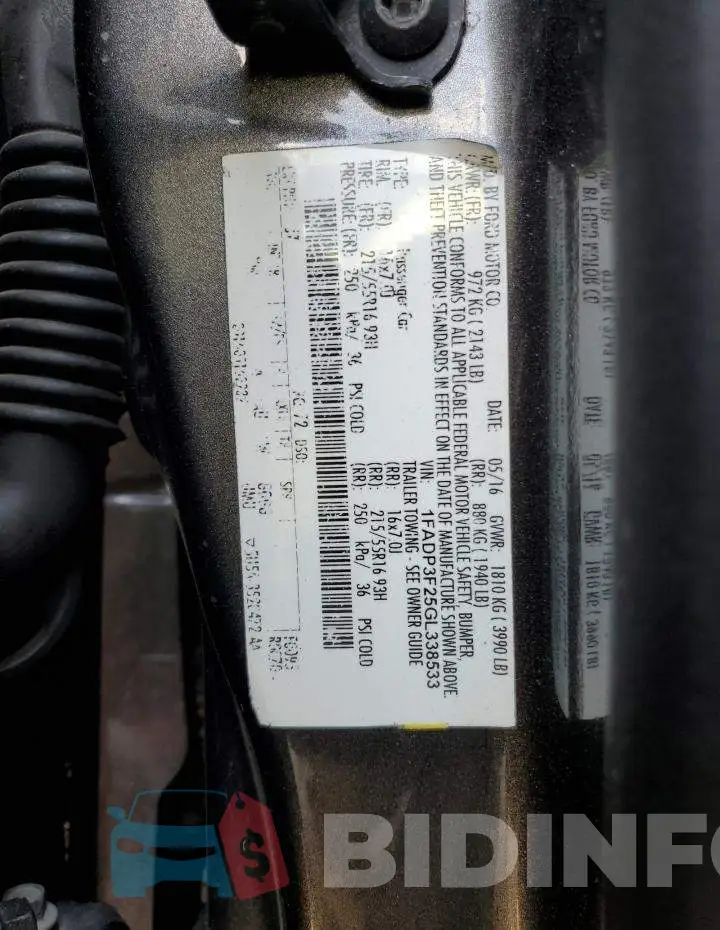 1FADP3F25GL338533 Photo# 12