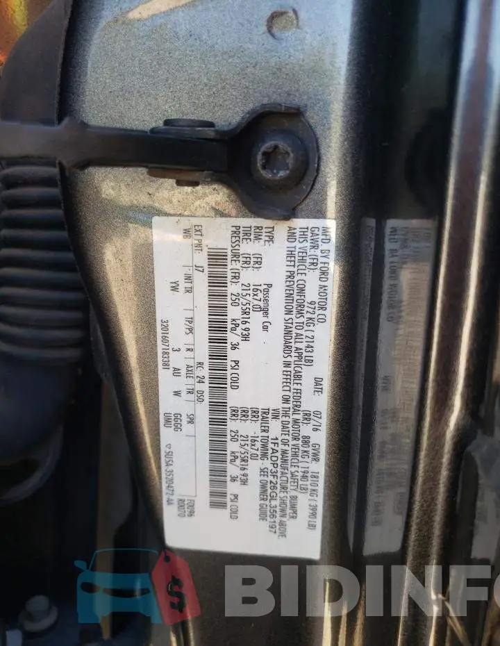 1FADP3F26GL356197 Photo# 12