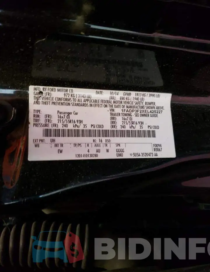 1FADP3F2XEL425227 Photo# 13