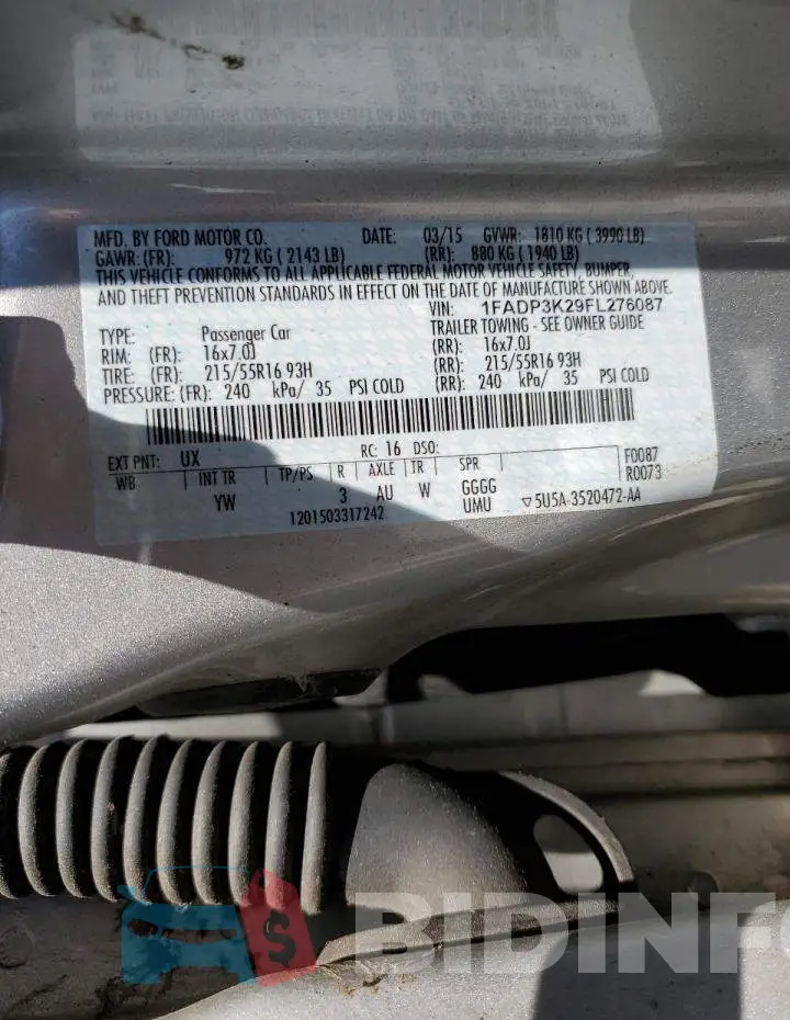 1FADP3K29FL276087 Photo# 12