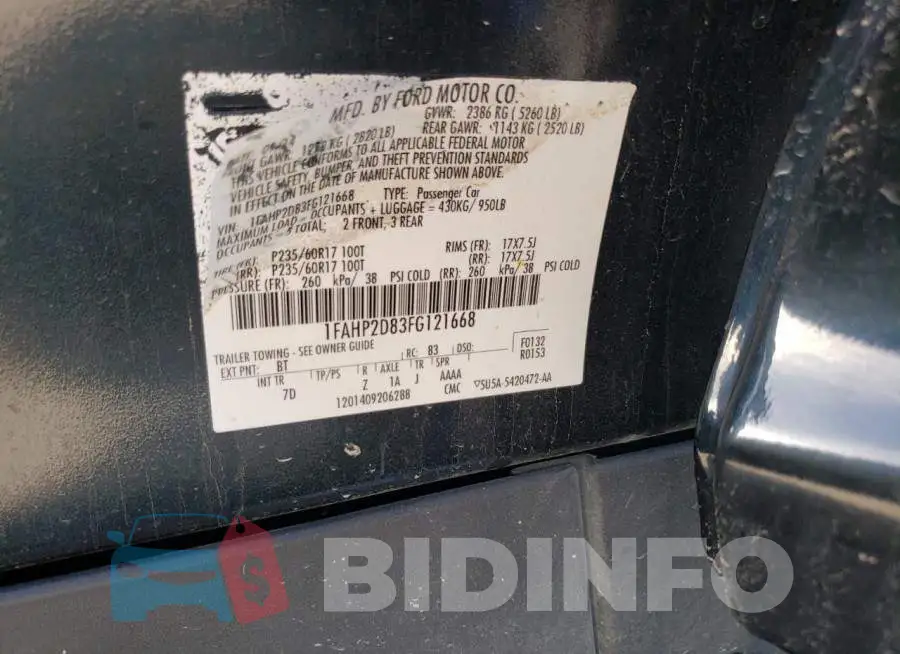 1FAHP2D83FG121668 Photo# 13