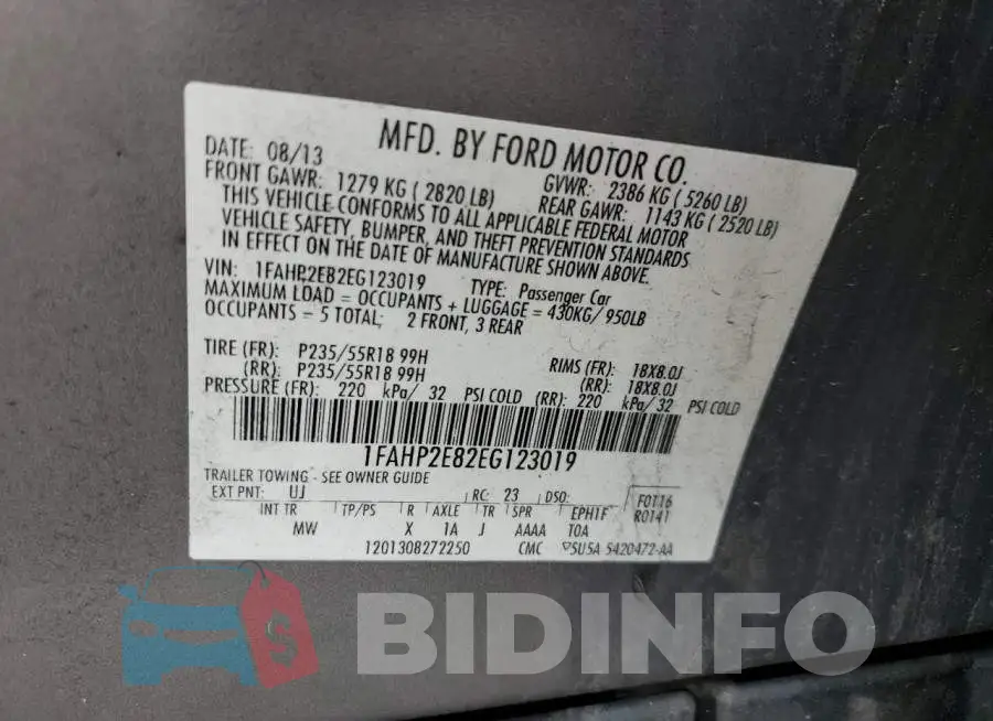 1FAHP2E82EG123019 Photo# 13