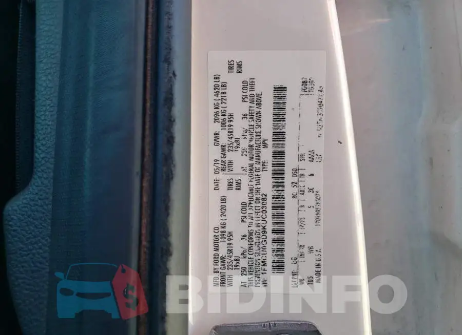 1FMCU0GD9KUC03082 Photo# 12