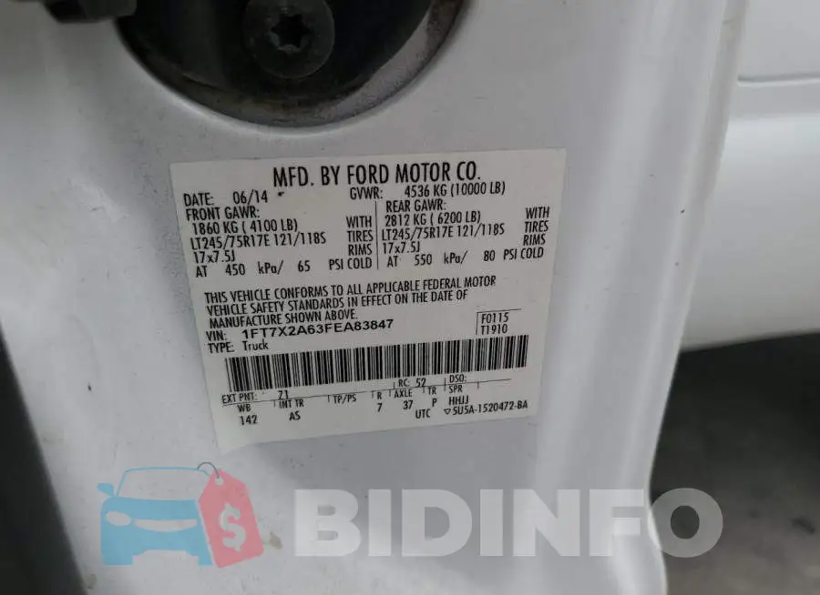 1FT7X2A63FEA83847 Photo# 12