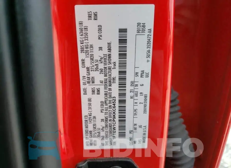 1FTEW1CP9KKC64523 Photo# 12