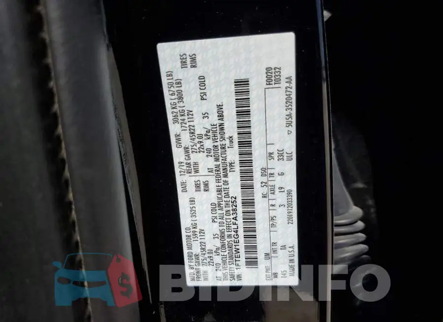 1FTEW1EG4LFA38252 Photo# 12