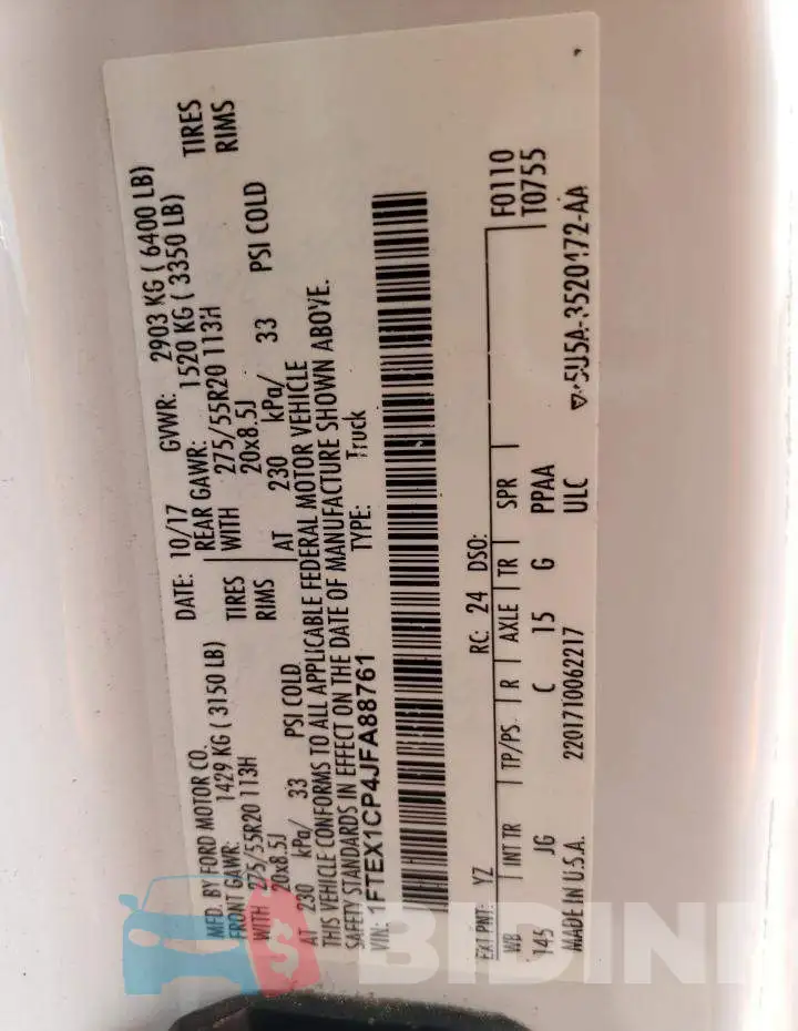 1FTEX1CP4JFA88761 Photo# 12