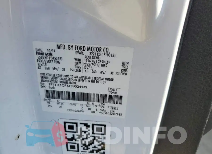 1FTFX1CF5EKG24139 Photo# 12