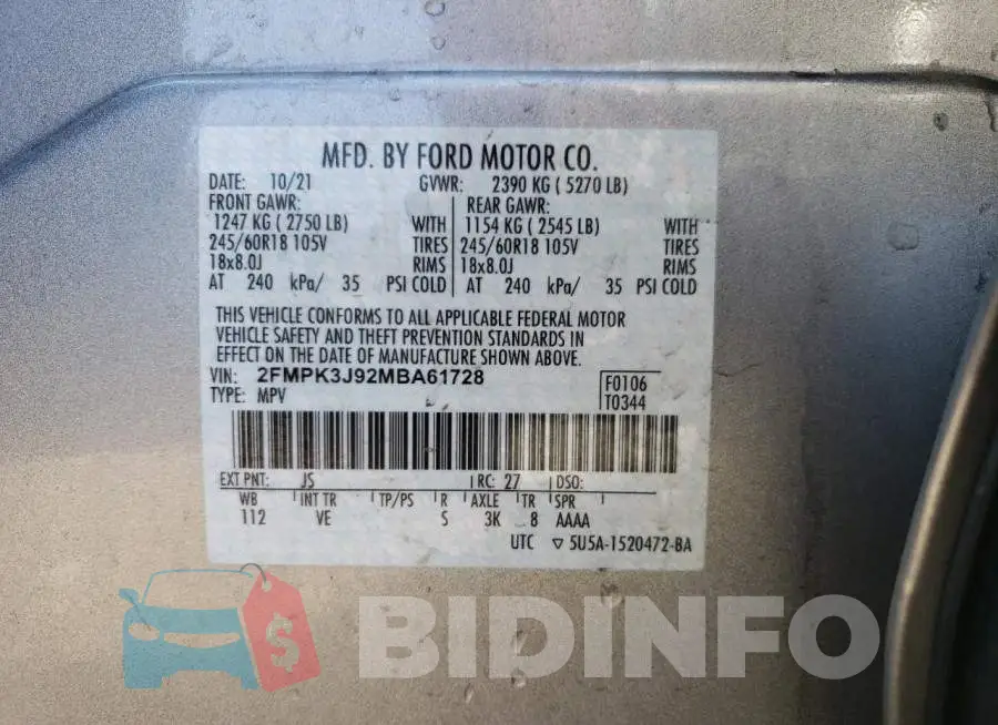 2FMPK3J92MBA61728 Photo# 14